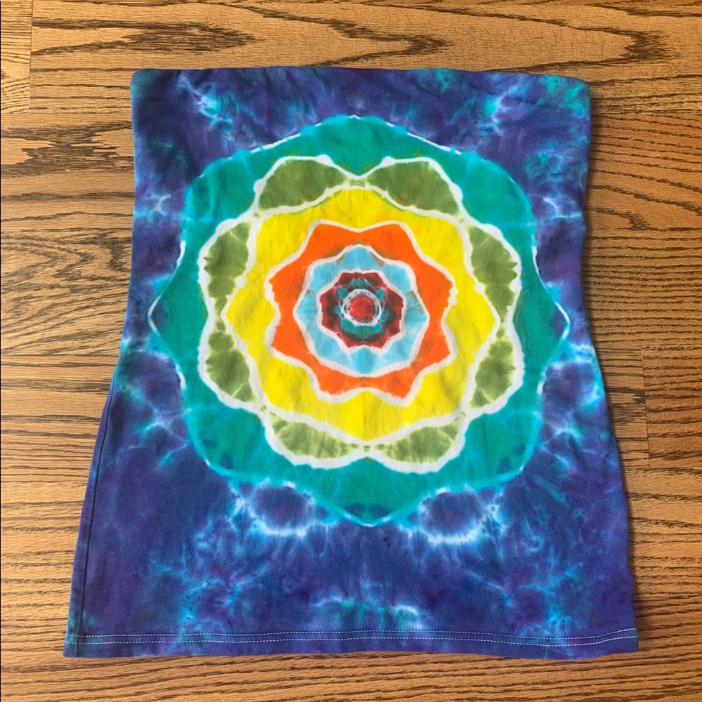 Strapless tie dye top